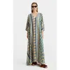 La Doublej Muumuu Geometric Silk Dress In Casareale Small Placée Cream
