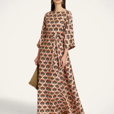 La Doublej Muumuu Silk-twill Midi Dress In Brown