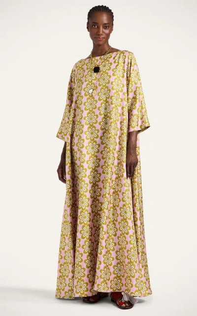 La Doublej Muumuu Dress Round Neck Caper Pink