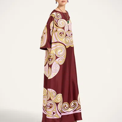 La Doublej Muumuu Dress Round Neck In Brown