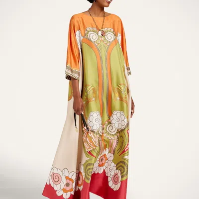 La Doublej Muumuu Dress Round Neck In Multi