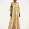 La Doublej La Double J Muumuu Printed Silk-twill Maxi Dress In Pink