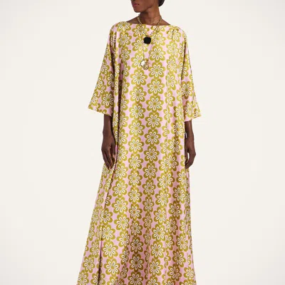 La Doublej Muumuu Dress Round Neck In Pink