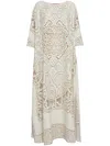 La Doublej Lacey Muumuu Dress In Neutrals