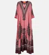 La Doublej La Double J Muumuu Printed Silk-satin Maxi Dress In Multicoloured