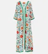 La Doublej Bedrucktes Maxikleid Muumuu Aus Seiden-twill In Multicolor