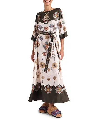 La Doublej Muumuu Round Neck Nucleus Placee Dress In Multi