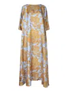 La Doublej Muumuu Dress Round Neck In Blue