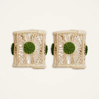 La Doublej Napkin Rings Set Of 2 In Green