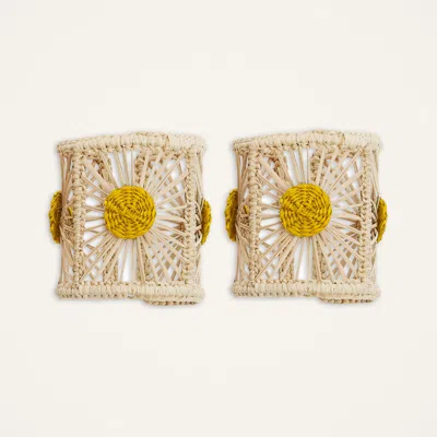 La Doublej Napkin Rings Set Of 2 In Yellow