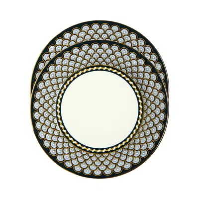 La Doublej Napoli Blue Dessert Plates, Set Of 2 In Black