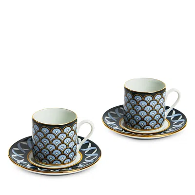 La Doublej Napoli Blue Impero Espresso Cup & Plate, Set Of 2