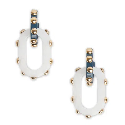 La Doublej Nefertiti Double Earrings In Solid Teal