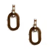 La Doublej Nefertiti Double Earrings In Solid Tortoiseshell