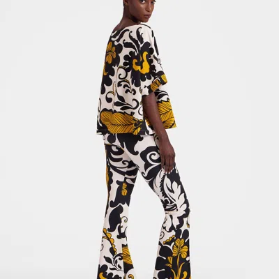La Doublej New Meditation Pants In Marea Black In Yellow
