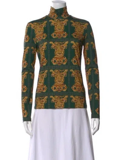 Pre-owned La Doublej Nylon Animal Print Top In Green