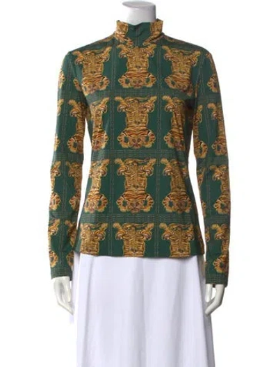 Pre-owned La Doublej Nylon Animal Print Top W/ Tags In Green