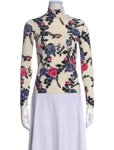 Pre-owned La Doublej Nylon Floral Print Top In Neutrals