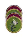 La Doublej Nymph Bloom Floral-print Set Of 4 Coasters In Multi