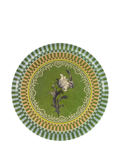 La Doublej Nymph Bloom Printed Wood Tray In Multi