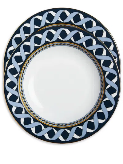 La Doublej Odysseus Soup Plates (set Of Two) In Blue