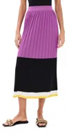 La Doublej Organetto Skirt In Colorblock Purple/black