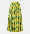 La Doublej Oscar Printed Cotton Poplin Midi Skirt In Multi