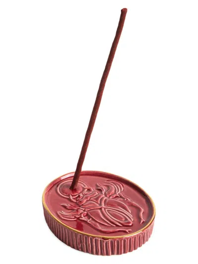 La Doublej Oval Incense Holder In Burgundy