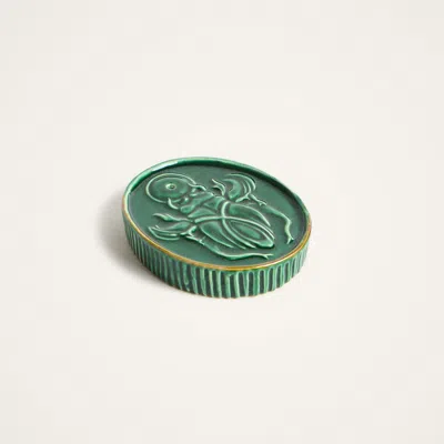 La Doublej Oval Incense Holder In Green