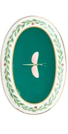 La Doublej Oval Platter Wildbird Blu In Libellula