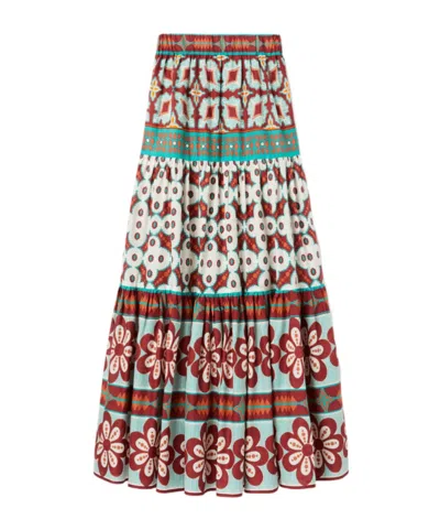 LA DOUBLEJ PAGODA-PRINT MAXI SKIRT