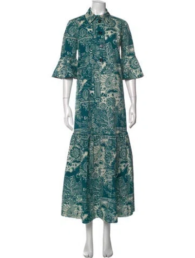 Pre-owned La Doublej Paisley Print Long Dress In Blue