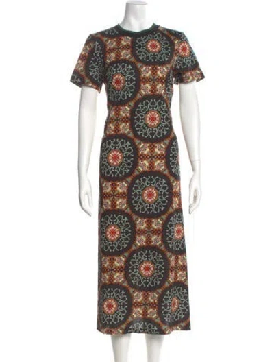 Pre-owned La Doublej Paisley Print Long Dress In Green