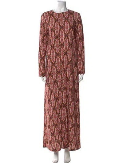 Pre-owned La Doublej Paisley Print Long Dress In Pink
