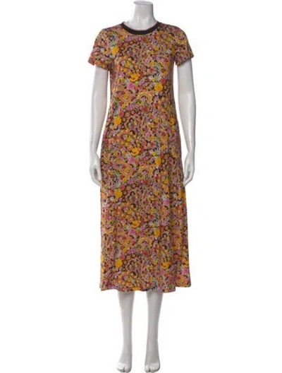 Pre-owned La Doublej Paisley Print Long Dress In Pink