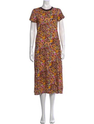 Pre-owned La Doublej Paisley Print Long Dress In Pink