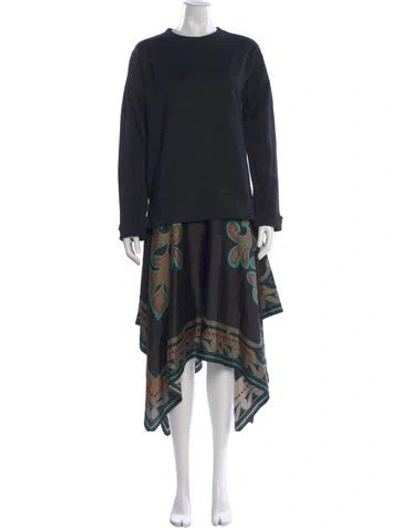 Pre-owned La Doublej Paisley Print Long Dress W/ Tags In Black