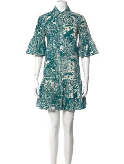 Pre-owned La Doublej Paisley Print Mini Dress In Blue