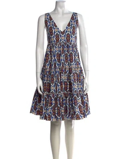Pre-owned La Doublej Paisley Print Mini Dress In Blue