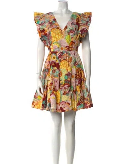 Pre-owned La Doublej Paisley Print Mini Dress In Yellow