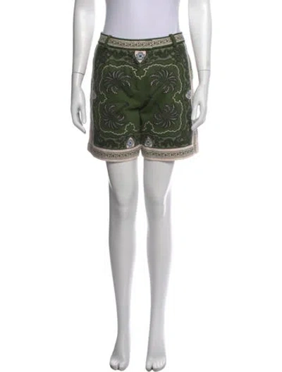 Pre-owned La Doublej Paisley Print Mini Shorts In Blue/white