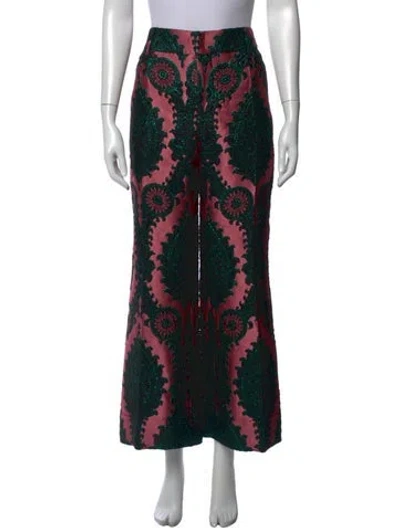Pre-owned La Doublej Paisley Print Wide Leg Pants In Black
