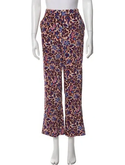 Pre-owned La Doublej Paisley Print Wide Leg Pants In Yellow
