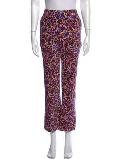 Pre-owned La Doublej Paisley Print Wide Leg Pants In Yellow