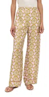 La Doublej La Double J Printed Silk-twill Pyjama Trousers In Green