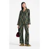 La Doublej La Double J Pajama Printed Silk-satin Shirt In Black