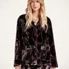 La Doublej Velvet Pyjama Top In Burgundy