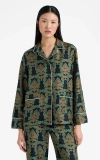 La Doublej La Double J Pajama Printed Silk-satin Shirt In Black