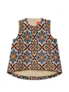La Doublej Palazzo Chocolate In Rustic Cotton La Scala Top In Blue