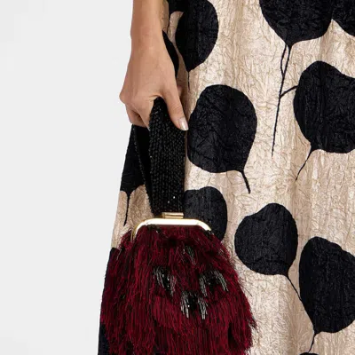 La Doublej Palazzo Mini Bag In Fuzzy Leopard Black